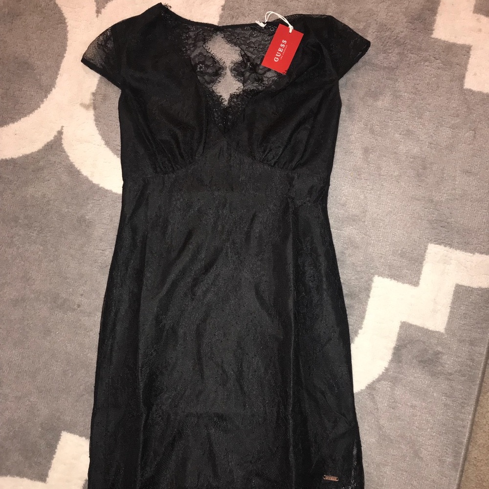 Guess black lace dress XS NEW with tags
